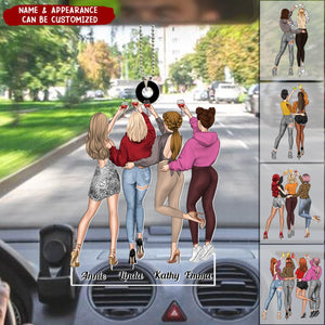 Besties Drink Together Personalized Acrylic Ornament