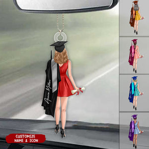 Class Of 2025 Senior Back View Graduation Personalized Acrylic Ornament