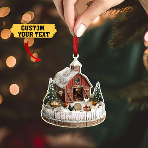 Personalized Acrylic Ornament Farmhouse Barnyard Bliss