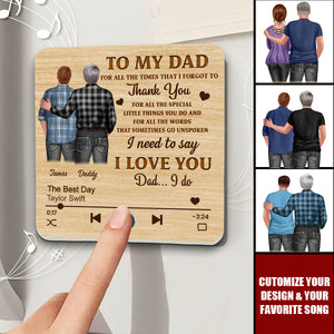 To My Dad Our Song Gift From Daughter Son - Personalized Music Fridge Magnet
