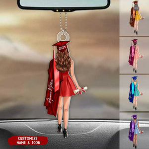 Class Of 2025 Senior Back View Graduation Personalized Acrylic Ornament