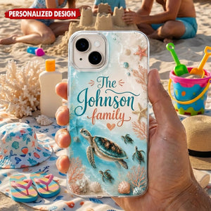 Personalized Sea Turtle Phone Case Custom Name Beach Summer Vacation Gift