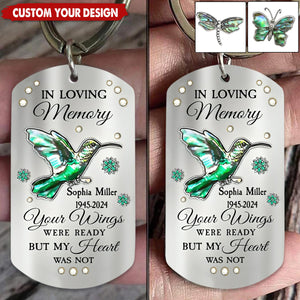 In Loving Memory Personalized Memorial Stainless Steel Keychain