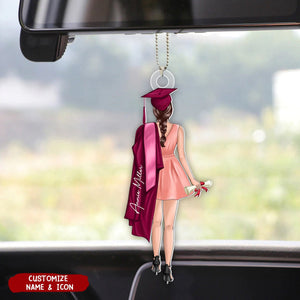 Class Of 2025 Senior Back View Graduation Personalized Acrylic Ornament