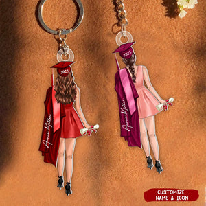 Class Of 2025 Senior Back View Graduation Personalized Acrylic Keychain