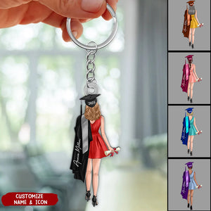 Class Of 2025 Senior Back View Graduation Personalized Acrylic Keychain
