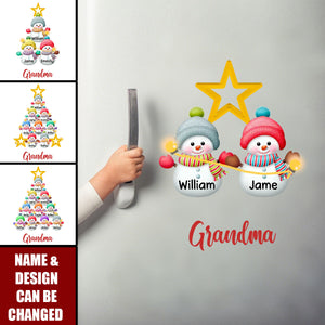 Snowman Kids Christmas Tree - Personalized Custom Decal