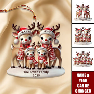 Reindeers Family Christmas Personalized Acrylic Ornament