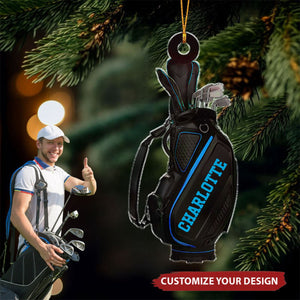 Golf Bag - Personalized Acrylic Christmas Ornament, Gift For Golf Lover