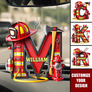 Alphabet Firefighter - Personalized Acrylic Car Ornament