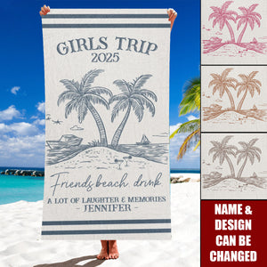 Girls Trip 2025 - Personalized Quick-Dry Beach Towel