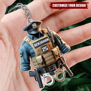 Police Officer Law Enforcement - Personalized Acrylic Keychain
