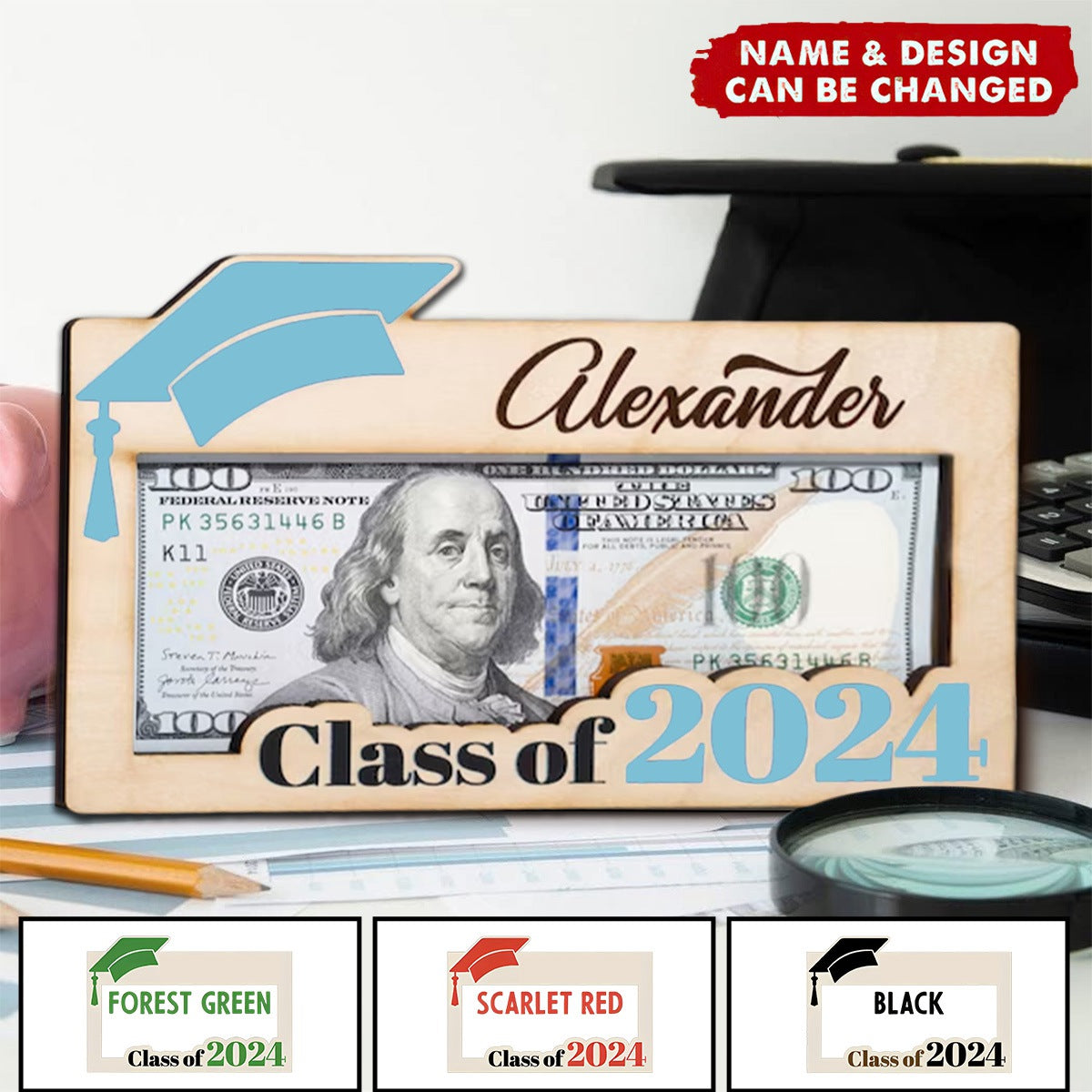 Graduation Money Holder - Personalized Graduation Gift Class of 2024