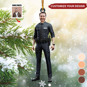 Customize Police Photo Ornament - Police Ornament, Gift For Police