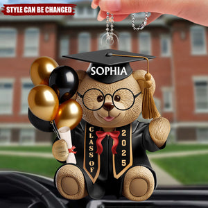 Graduation Bear - Personalized Acrylic Car Hanger Ornament