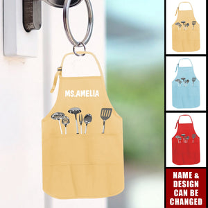 Lunch Lady Apron Custom Keychain - Personalized Keychain