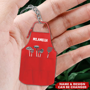 Lunch Lady Apron Custom Keychain - Personalized Keychain
