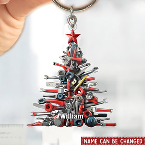 Repair Tool Kit Tree Shaped Keychain, Gift For Mechanic