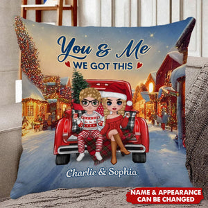 Couple On Christmas Truck Together Personalized Pillow