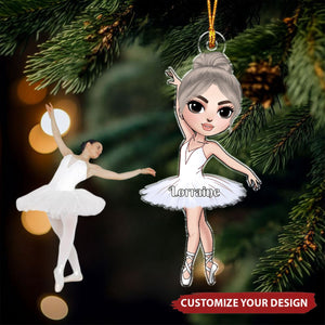Ballet Girl - Personalized Acrylic Christmas Ornament, Gift For Ballerina