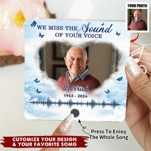 Miss The Sound Of Your Voice - Memorial Photo Personalized Music Fridge Magnet