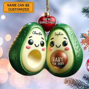 Avocado Couple Expecting Parents Pregnancy Personalized Acrylic Ornament