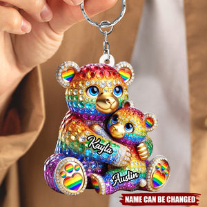 Mama Bear - Personalized LGBT Support Keychain - Gift For Mom