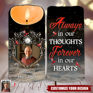 Custom Photo In Loving Memory, Forever Missed - Memorial Personalized LED Candle