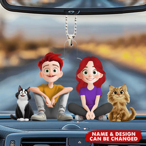 You And Me For Dog Parents - Personalized Acrylic Car Ornament
