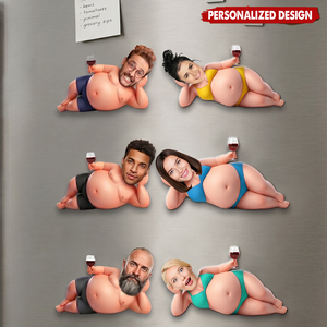 Custom Photo Couple Acrylic Fridge Magnet - Personalized Gifts For Couple