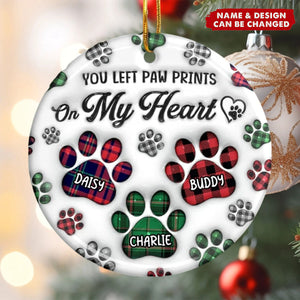 No Longer By My Side But Forever In My Heart - Memorial Personalized Custom 3D Inflated Effect Printed Ceramic Ornament