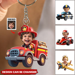 Professional Construction Truck Driver Keychain - Gift For Kids