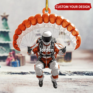 Skydiver Personalized Christmas Ornament, Gift For Extreme Sports Lover