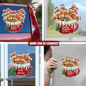 Merry Christmas - Personalized Gingerbread Family Decal