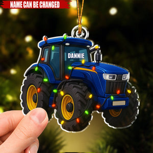 Tractor Christmas Decorations - Personalized Custom Shaped Acrylic Ornament
