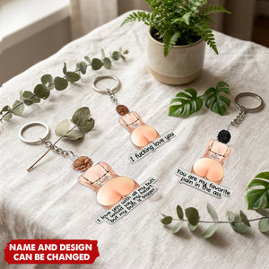 I Love You With All My Butt - Personalized Keychain
