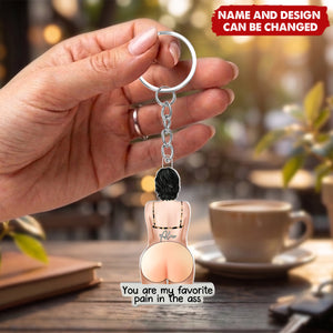 I Love You With All My Butt - Personalized Keychain