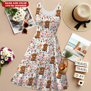 Just A Girl Who Loves Highland Cows - Personalized Sleeveless Dress