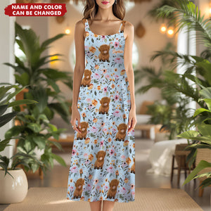 Just A Girl Who Loves Highland Cows - Personalized Sleeveless Dress