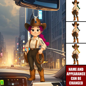 Cute Cowgirl - Personalized Acrylic Ornament, Car Hanger