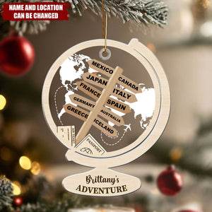Travel Adventure - Personalized Christmas Acrylic Ornament