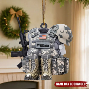 Army Gear - Personalized Christmas Acrylic Ornament