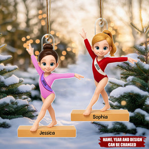 Gymnastic Girl - Personalized Christmas Acrylic Ornament