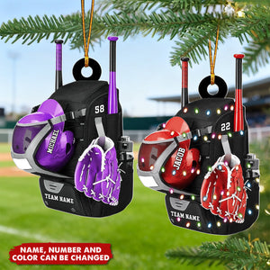 Baseball Backpack - Personalized Christmas Acrylic Ornament