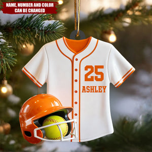 Softball Jersey - Personalized Christmas Acrylic Ornament