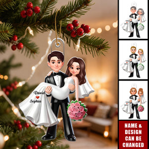 First Christmas Married - Personalized Christmas Acrylic Ornament