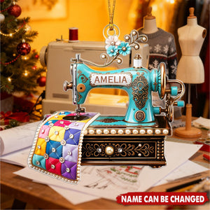 Sewing Machine - Personalized Christmas Acrylic Ornament,Gift For Seamstress
