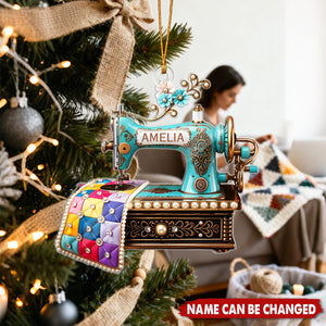 Sewing Machine - Personalized Christmas Acrylic Ornament,Gift For Seamstress