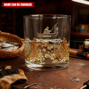 Fishing Man - Personalized Fishing Whiskey Glass, Gifts For Fishing Lovers