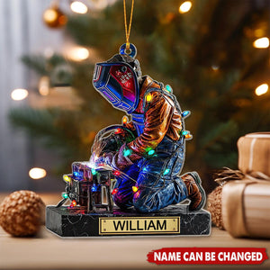 Proud Welder Metalworker - Personalized Christmas Acrylic Ornament